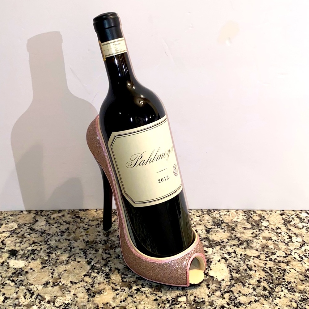 Pink Glitter High Heel Wine Caddy